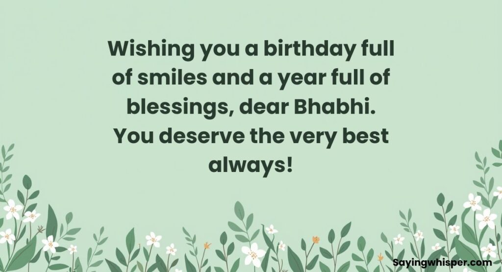 2-Line Happy Birthday Bhabhi Wishes