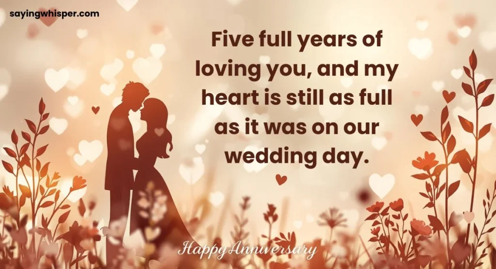 5th Year Wedding Anniversary Wishes for Husband
