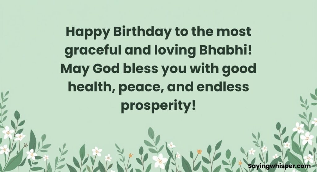 Birthday Wishes for Bhabhi in English