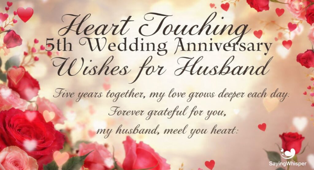 Heart Touching 5th Wedding Anniversary Wishes for Husband