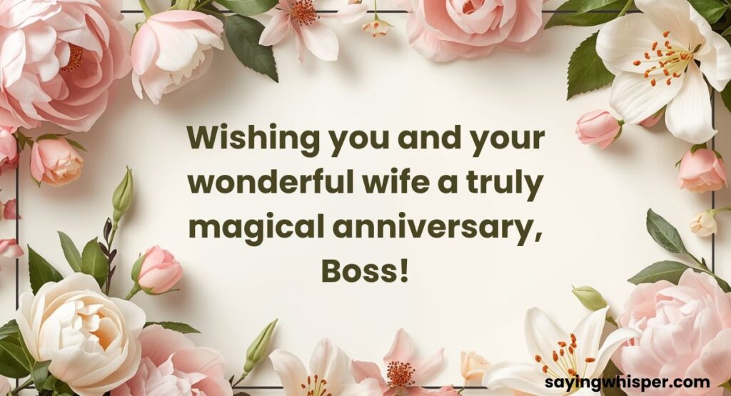 Heart Touching Wedding Anniversary Wishes for Boss and His Wife