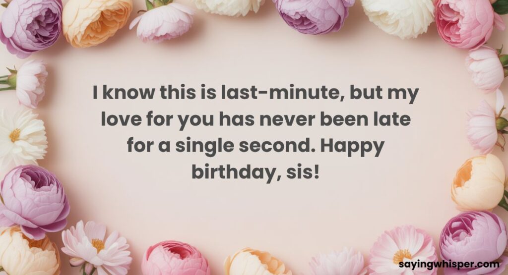 Last Minute Birthday Wishes for Sister
