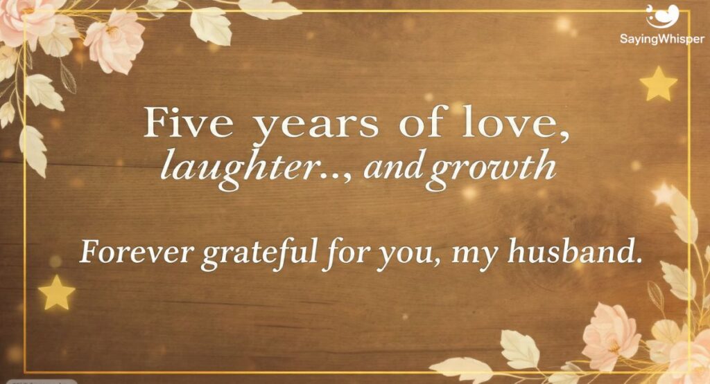 Short 5th Wedding Anniversary Wishes for Husband