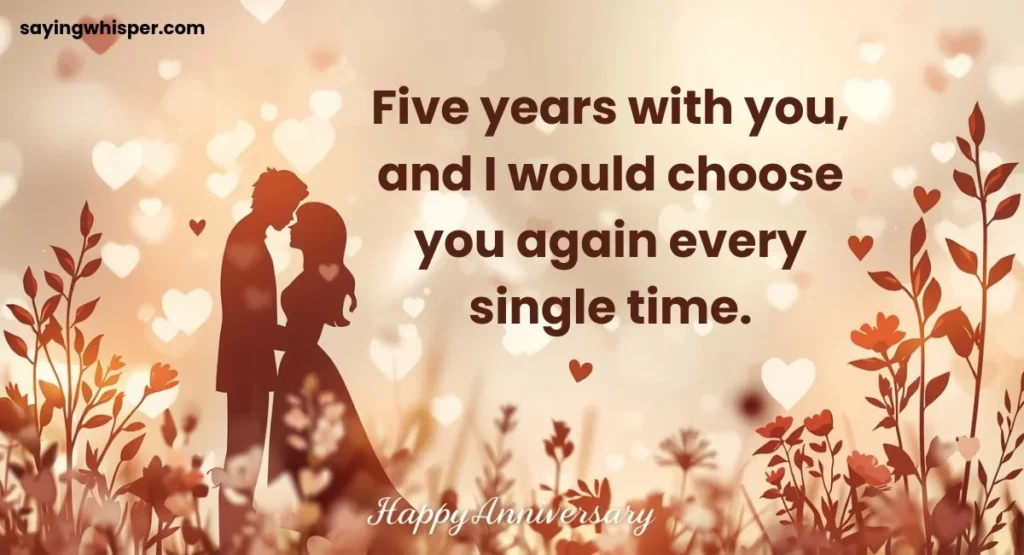 Short 5th Wedding Anniversary Wishes for Husband