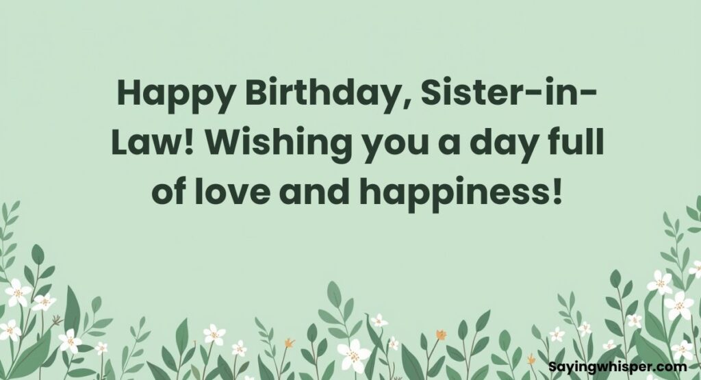 Simple Birthday Wishes for Sister-in-Law