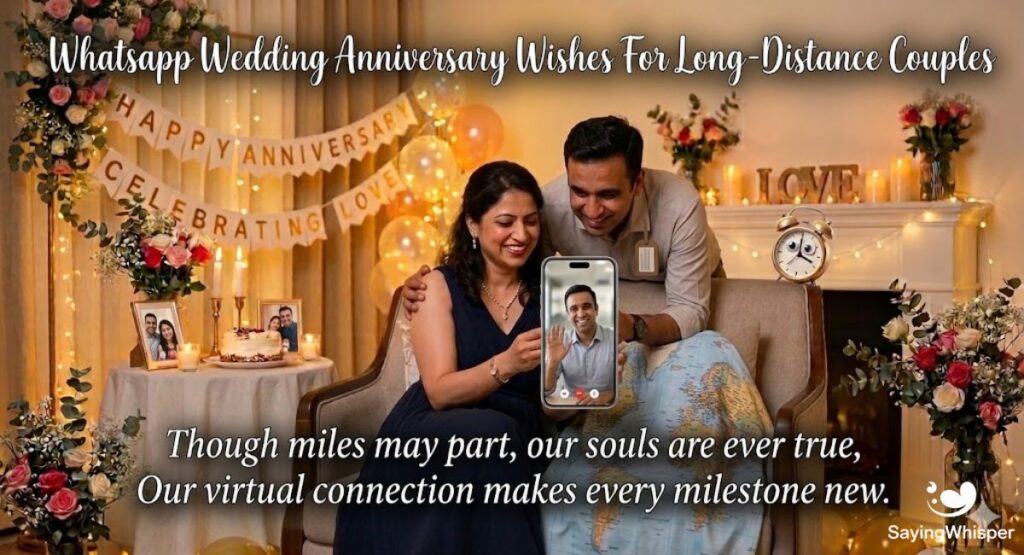 Whatsapp Wedding Anniversary Wishes For Long-Distance Couples