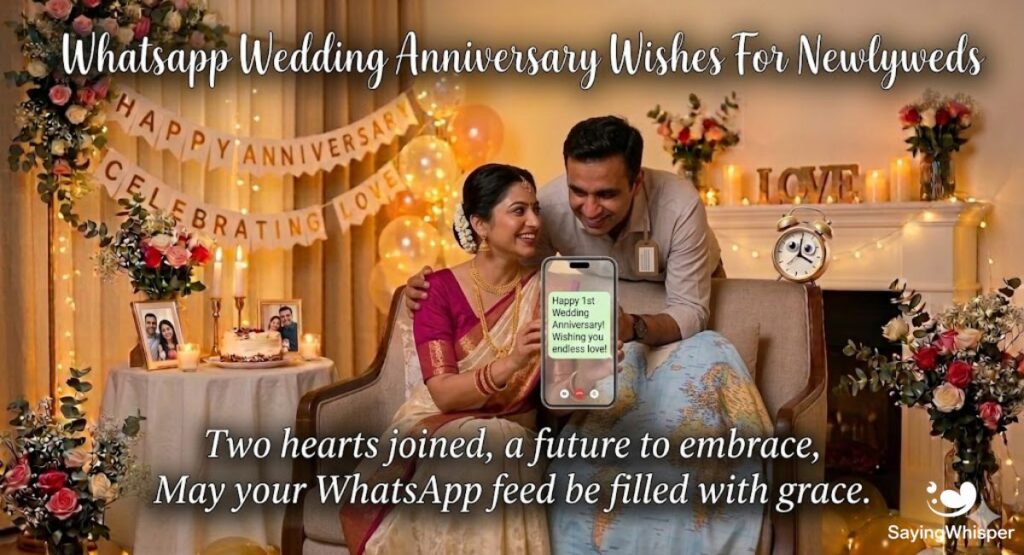 Whatsapp Wedding Anniversary Wishes For Newlyweds
