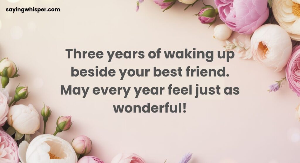 3rd Wedding Anniversary Wishes for Sister