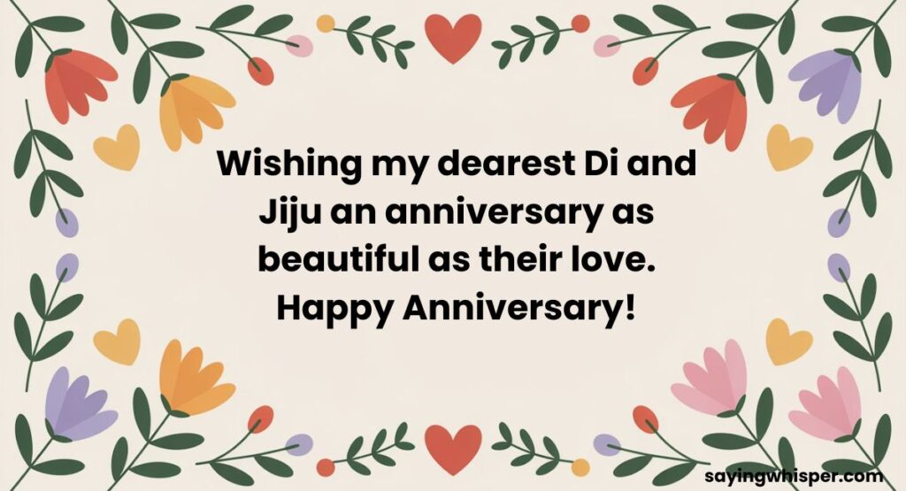 Anniversary Wishes for Di and Jiju