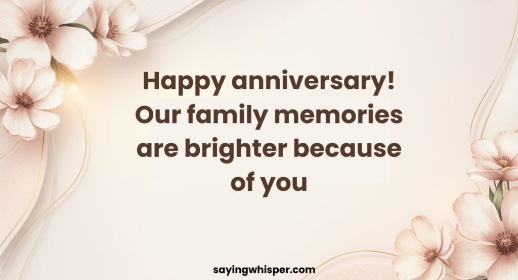 Anniversary Wishes Highlighting Family Memories