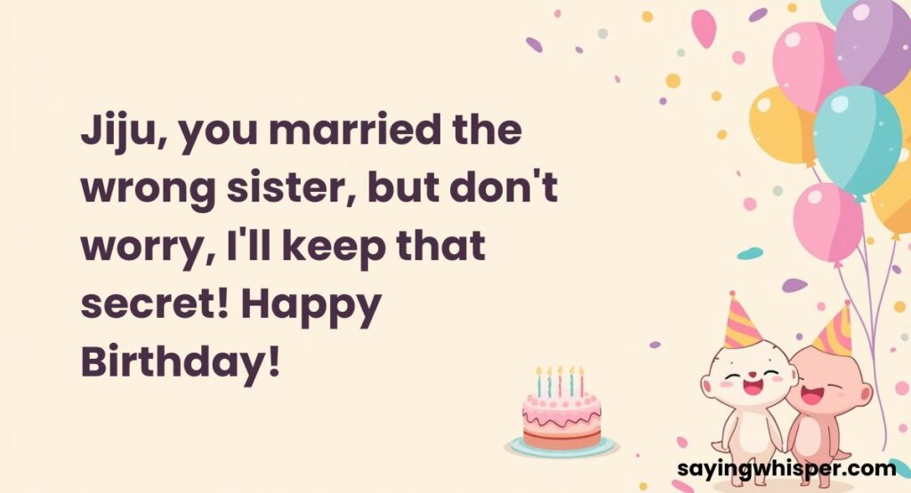 Funny Birthday Wishes for Jiju from Sali