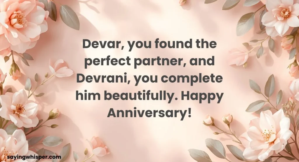 Personalized Anniversary Wishes For Devar Devrani