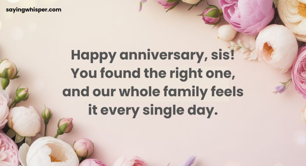 Special Anniversary Greetings for Sister from Brother