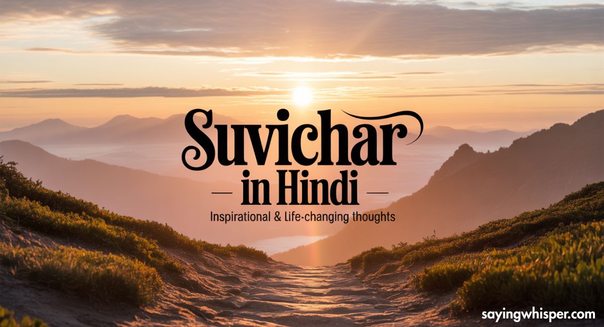 Suvichar in Hindi – हिंदी सुविचार | प्रेरणादायक और जीवन बदलने वाले सुविचार