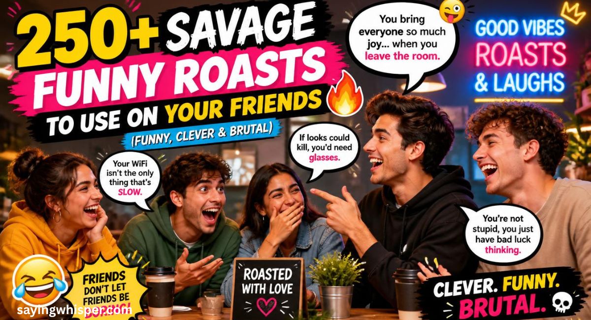 250+ Savage Funny Roasts to Use on Your Friends (Funny, Clever & Brutal)