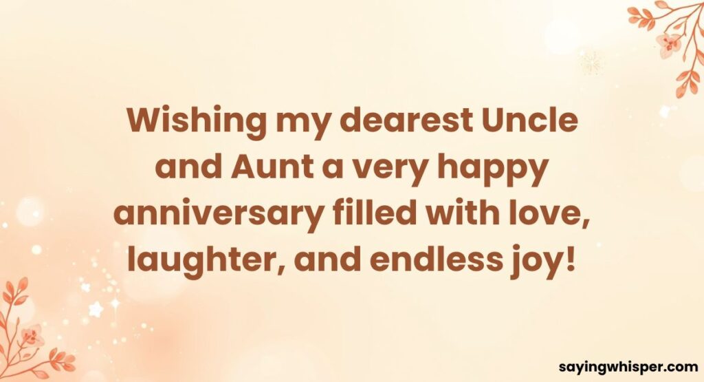 Anniversary Card Messages for Uncle & Aunt