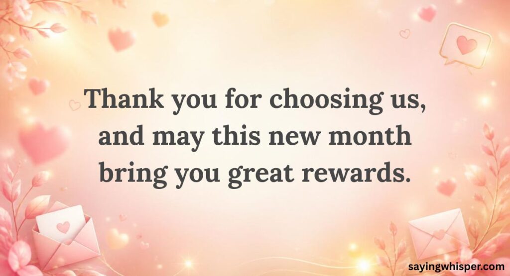 Happy New Month Messages for Clients/Customers