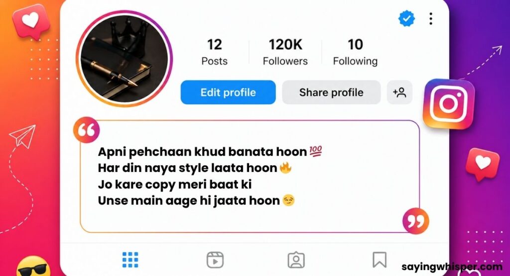 Stylish Instagram Bio Shayari